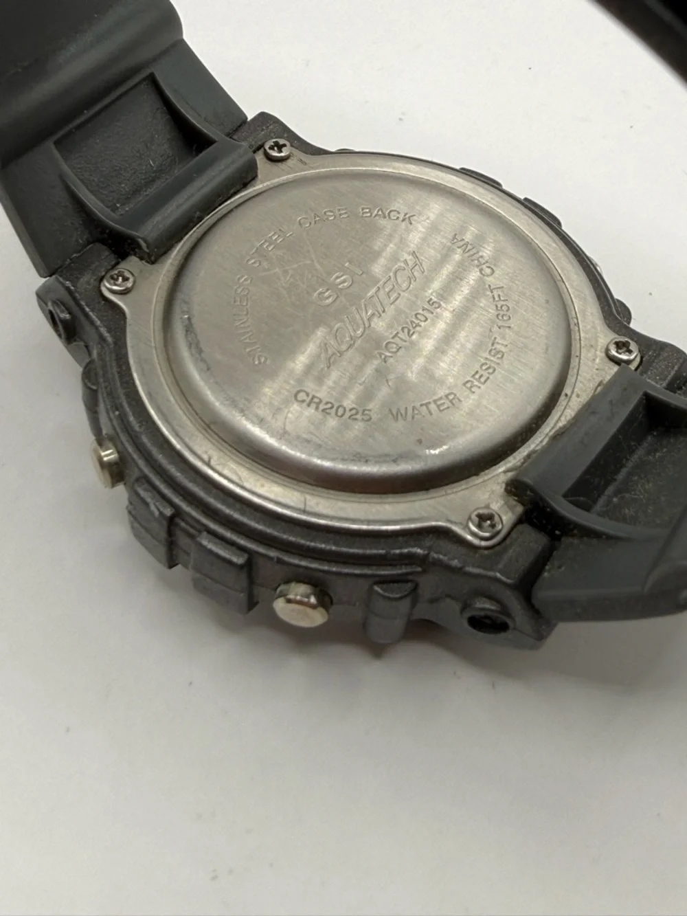 Aquatech Digital Watch Sports Chrono CR2025 GSI AQT24015 Stainless Ba